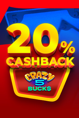 20% Cashback Crazy 5 Bucks
